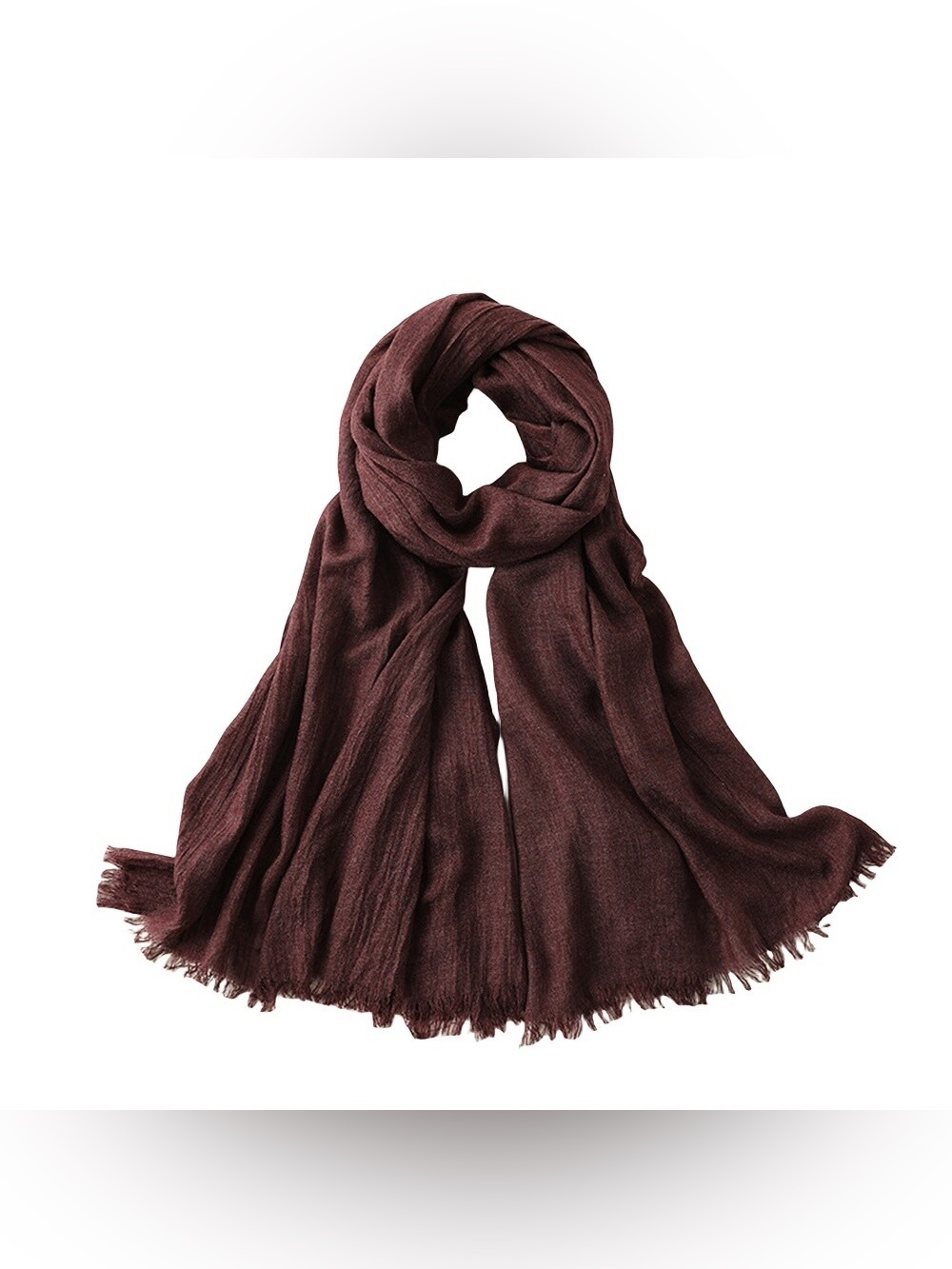 Calvin Klein Women's Lightweight Fringe Scarf - Deep Brown